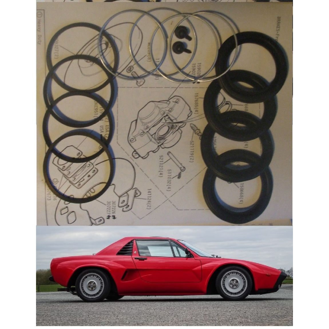 FRONT BRAKE CALIPER REPAIR SEALS KITS x2 (AC 3000) (1979- 86)